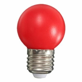 Színes LED gömb 1W E27 piros