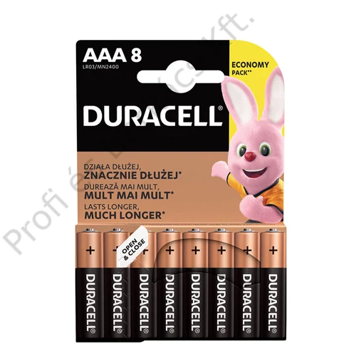 Duracell Basic Alkáli Mikro Elem AAA (1,5V) 8 db