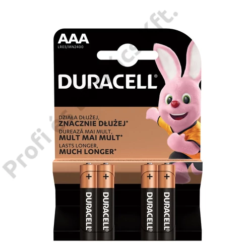 Duracell Basic Alkáli Mikro Elem AAA (1,5V) 4 db