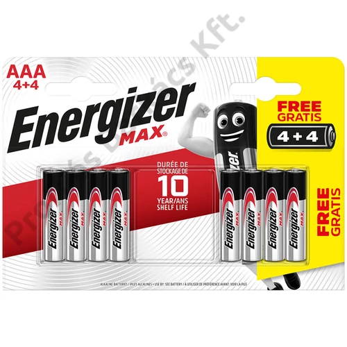 Energizer Max Alkáli Mikro Elem AAA 4+4 db