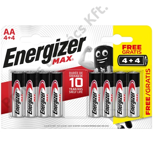 Energizer Max Alkáli Mikro Elem AA 4+4 db