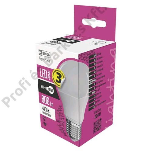 Emos led izzó classic A60 természetes fehér 9W