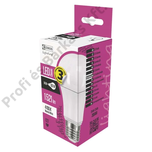  Emos led izzó classic A67 természetes fehér 14W