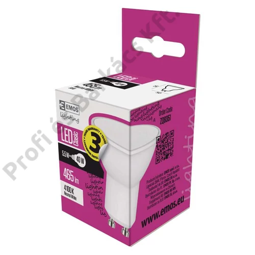 Emos led izzó classic MR16 GU10 természetes fehér 5,5W