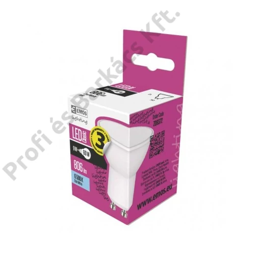 Emos led izzó classic MR16 GU10 hideg fehér 9W