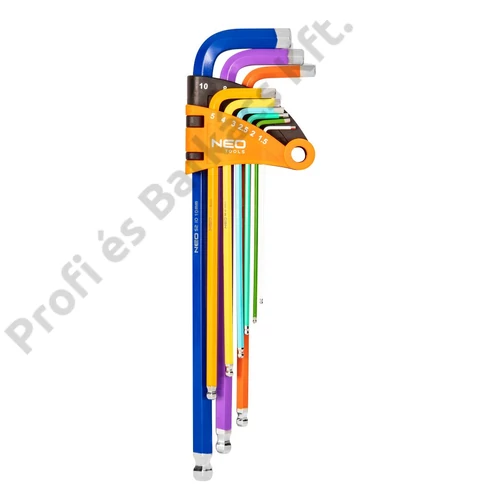 IMBUSZKULCSKÉSZLET 9db HOSSZÚ 1.5-10mm, színes