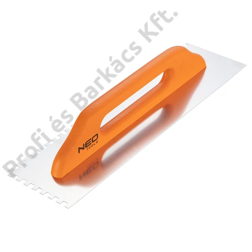 Acél simító, fogazott, rozsdamentes, 480x128mm, 8x8x8mm, fa markolat
